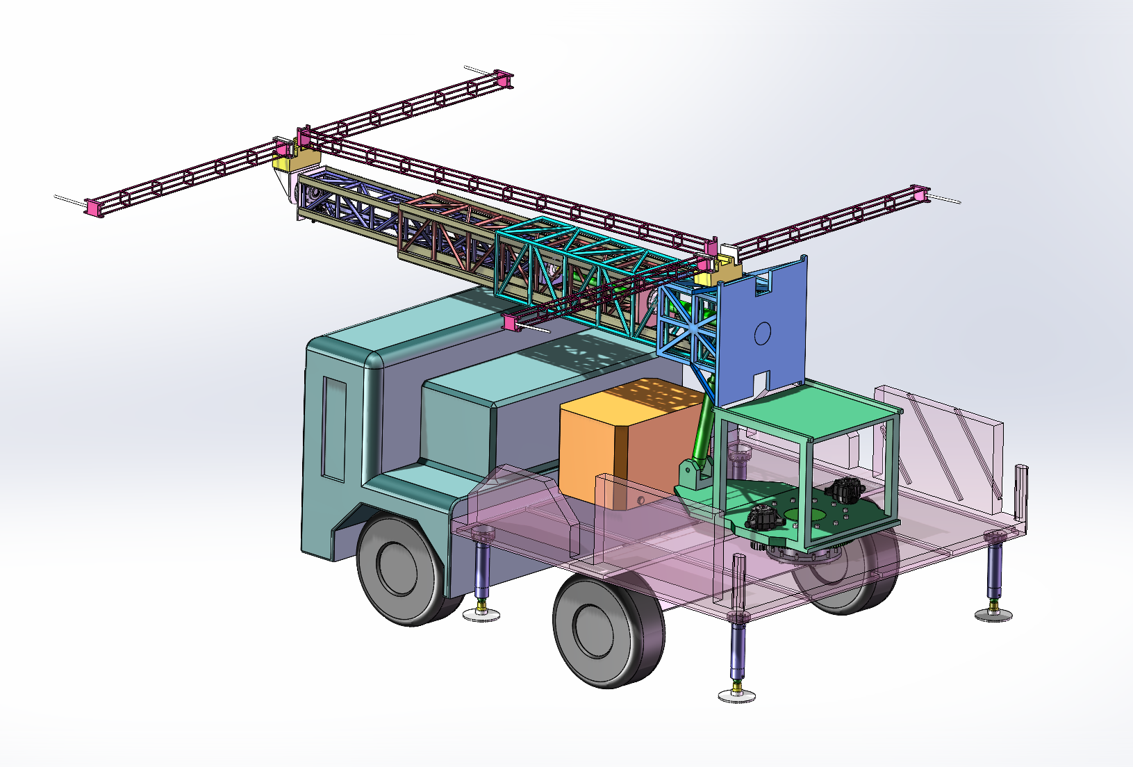 起重机桁架结构及其液压系统设计（SW+CAD+说明书）