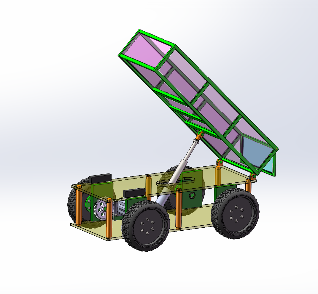 翻斗卸料机（液压驱动）（SW+CAD+说明书）