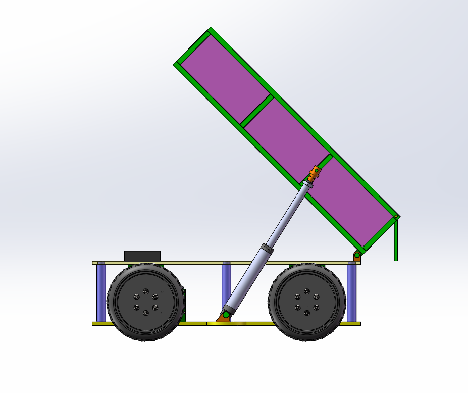 翻斗卸料机设计（气动）（SW+CAD+说明书）