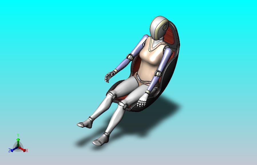 女性坐姿人Ti模型3D图