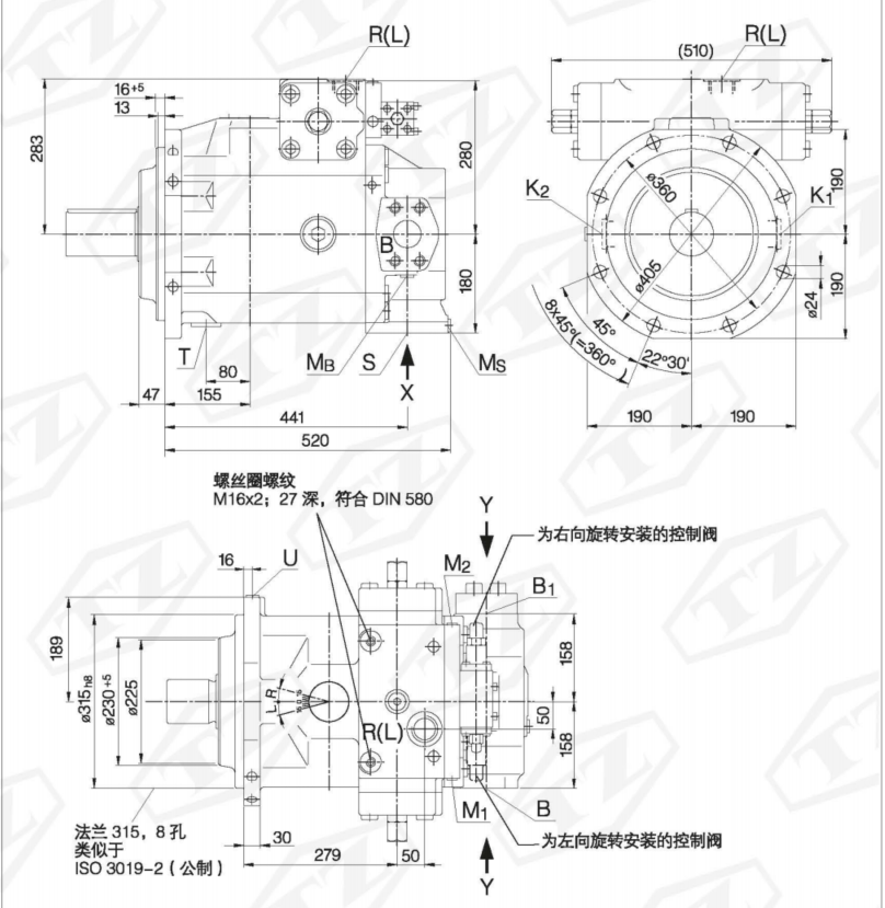 XB01-VSO-500 轴向柱塞变量泵（CAD+说明书）