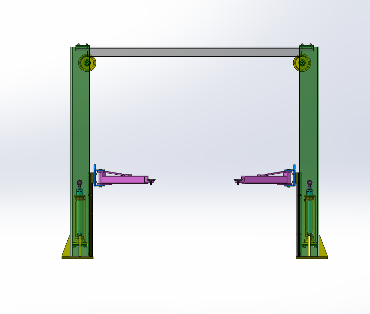 龙门式双柱举升机优化设计（SW+CAD+说明书）