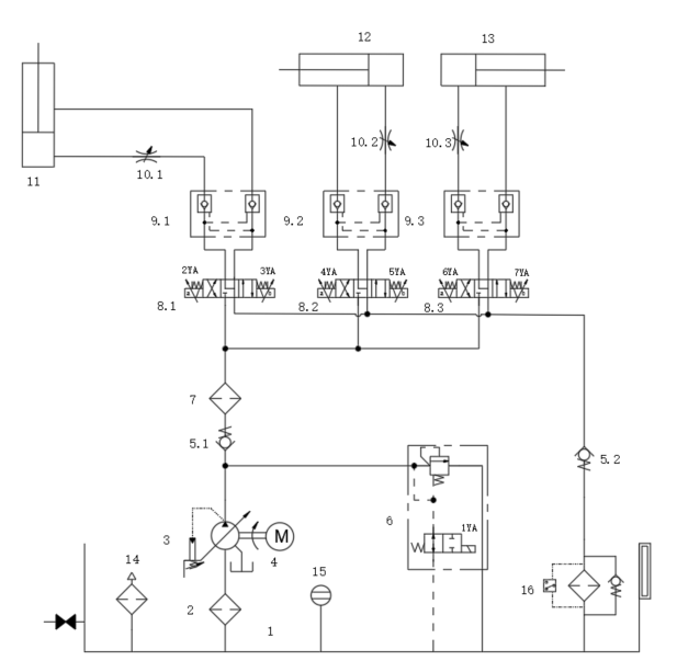 码垛机械手液压系统设计（5）（CAD+说明书）
