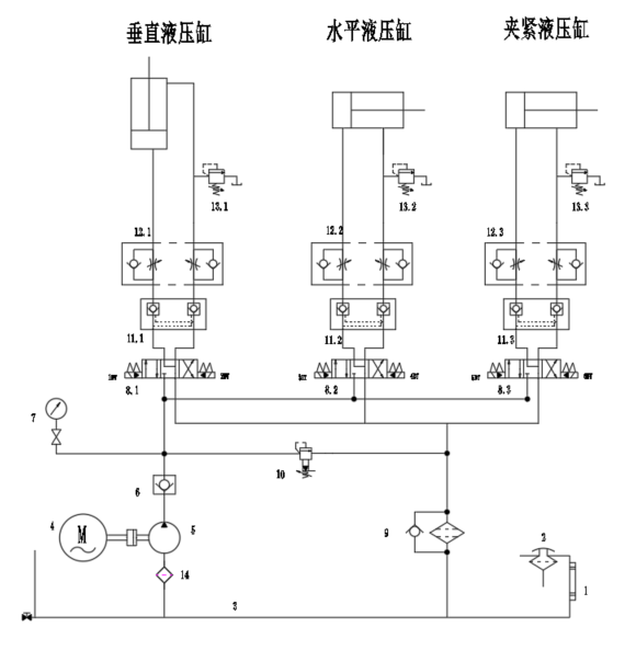 码垛机械手液压系统设计（7）（CAD+说明书）