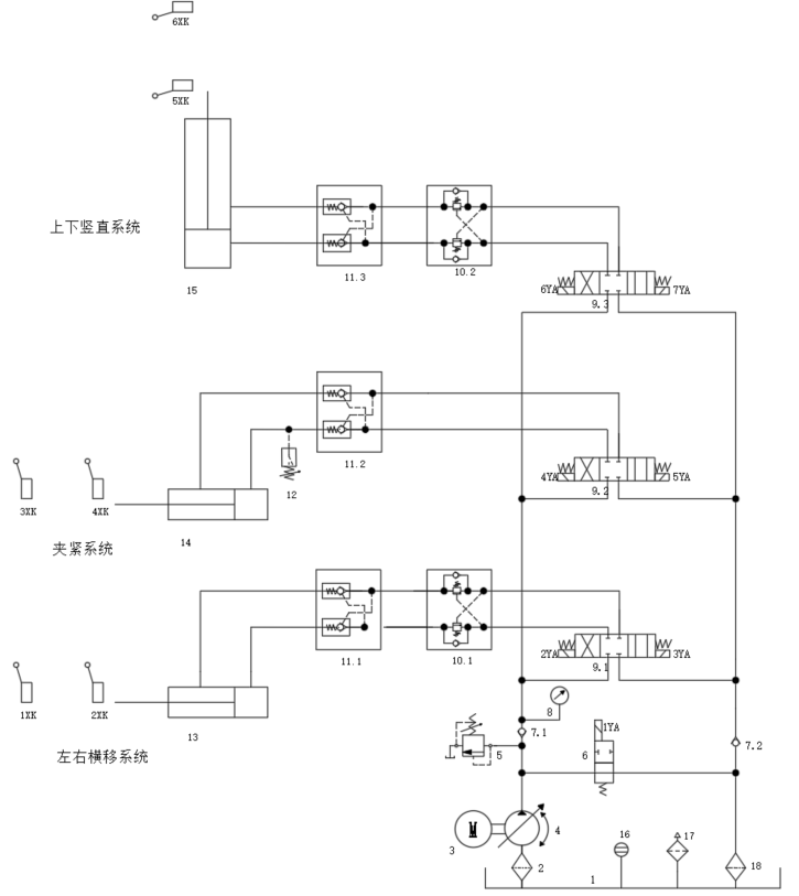 码垛机械手液压系统设计（9）（CAD+说明书）