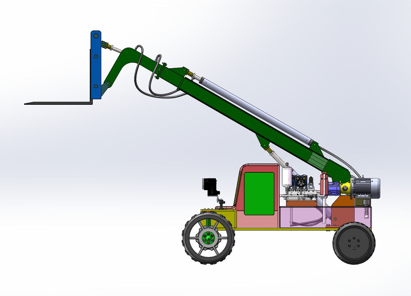 叉装机结构及其液压系统设计（SW+CAD+说明书）
