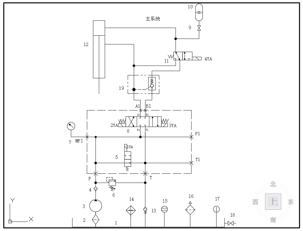 小型液压机液压系统设计（F=200KN）（CAD+说明书）
