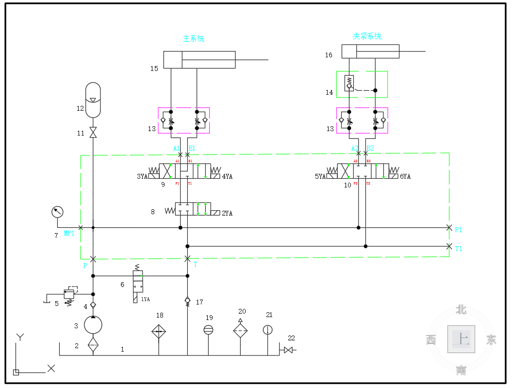 四通差动式调速回路液压系统（SW+CAD+说明书）