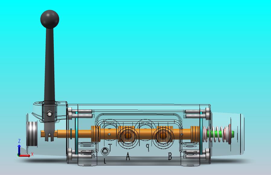 三位四通手动换向阀（SW+CAD+说明书）