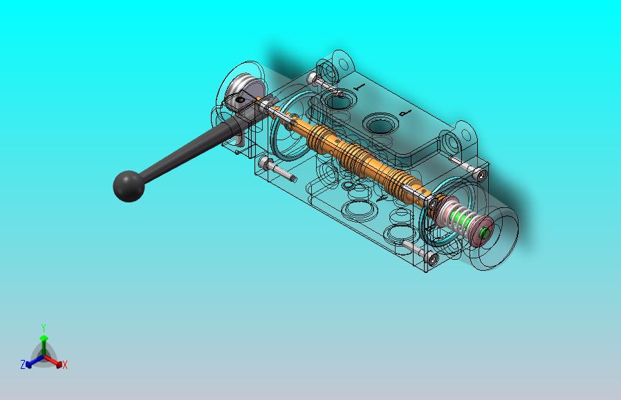 三位四通手动换向阀（SW+CAD+说明书）