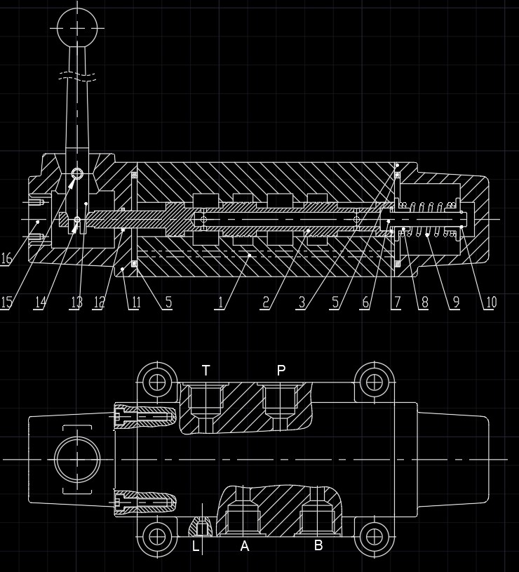 三位四通手动换向阀（SW+CAD+说明书）