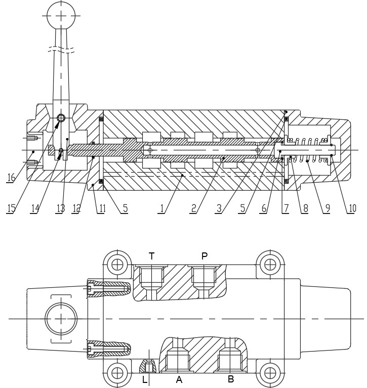 三位四通手动换向阀（SW+CAD+说明书）