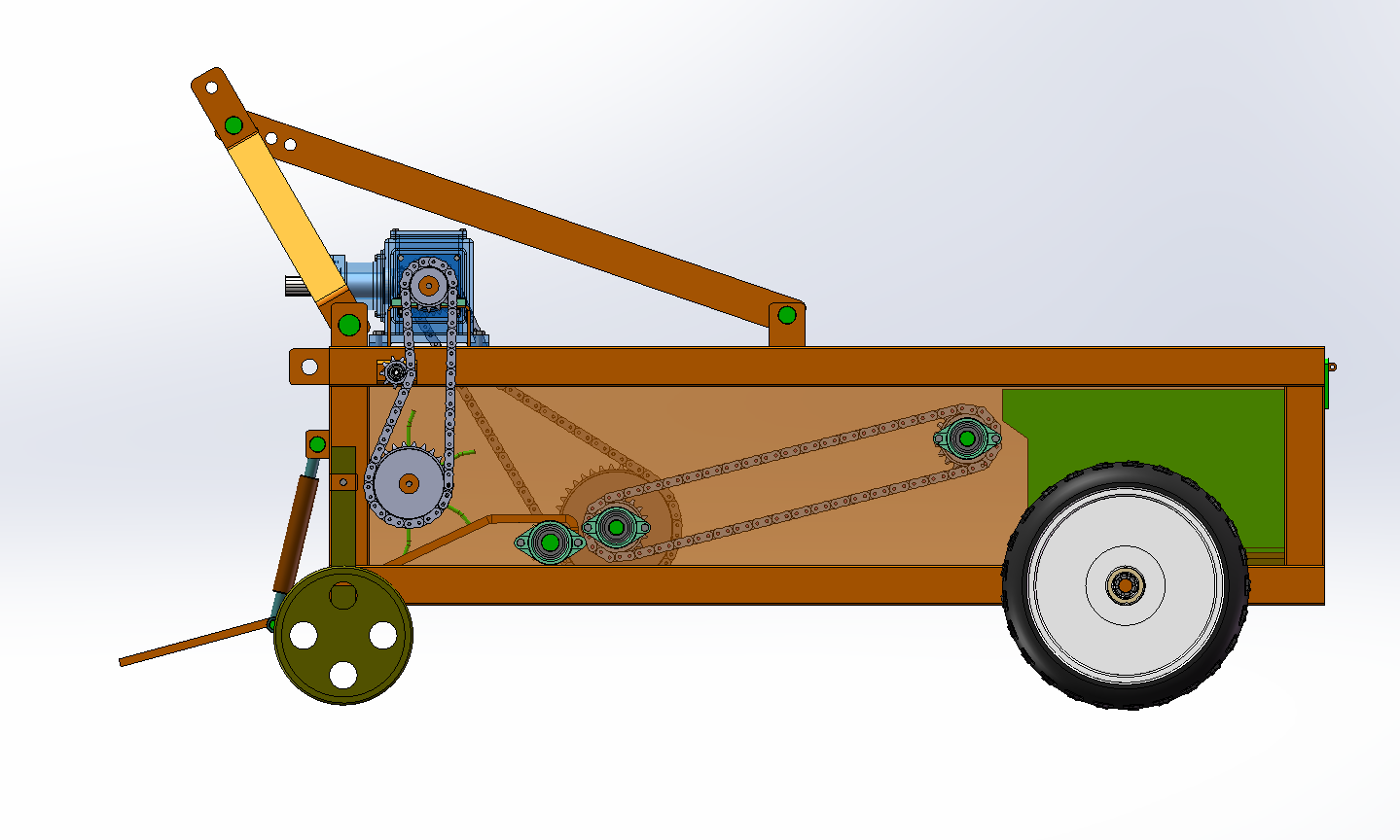 玉米根茬收获机（SW+CAD+说明书）