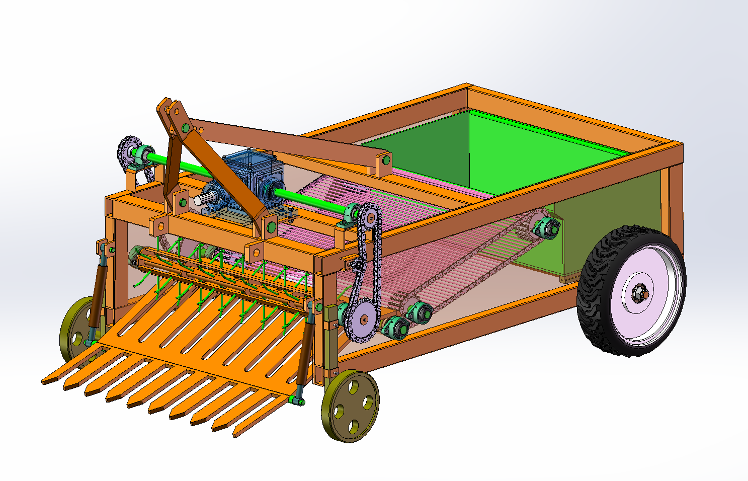 玉米根茬收获机（SW+CAD+说明书）