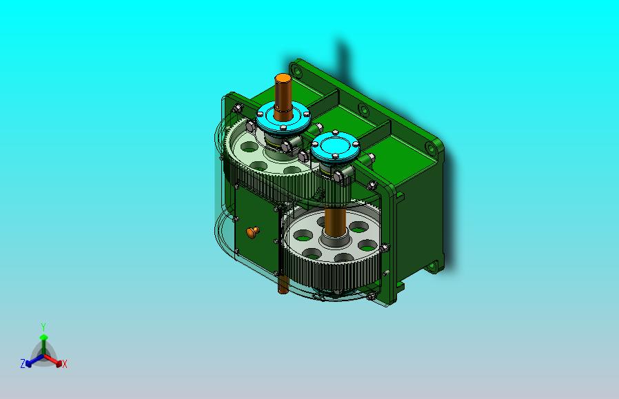 二级同轴减速器设计（SW+CAD）