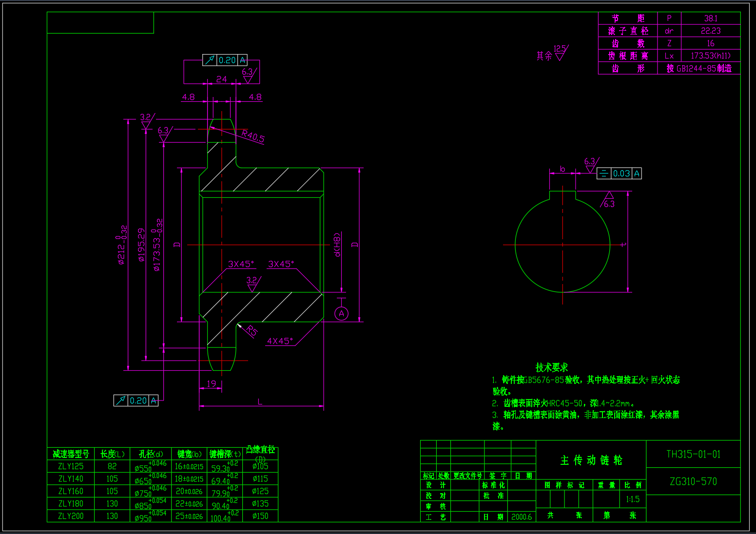 TH315双通道斗式提升机CAD