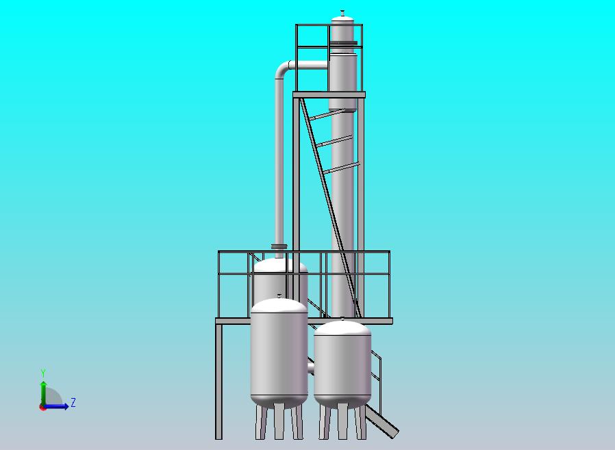 三效浓缩蒸发器SolidWorks三维模型