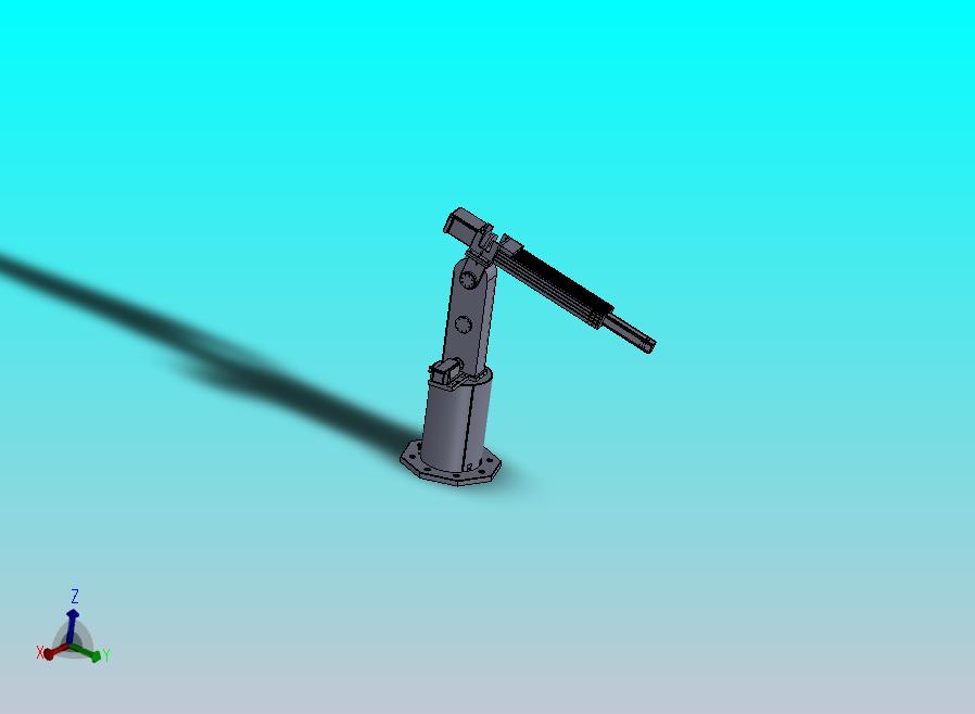 三自由度球坐标机械手设计CAD图纸说明书SolidWorks三维模型 