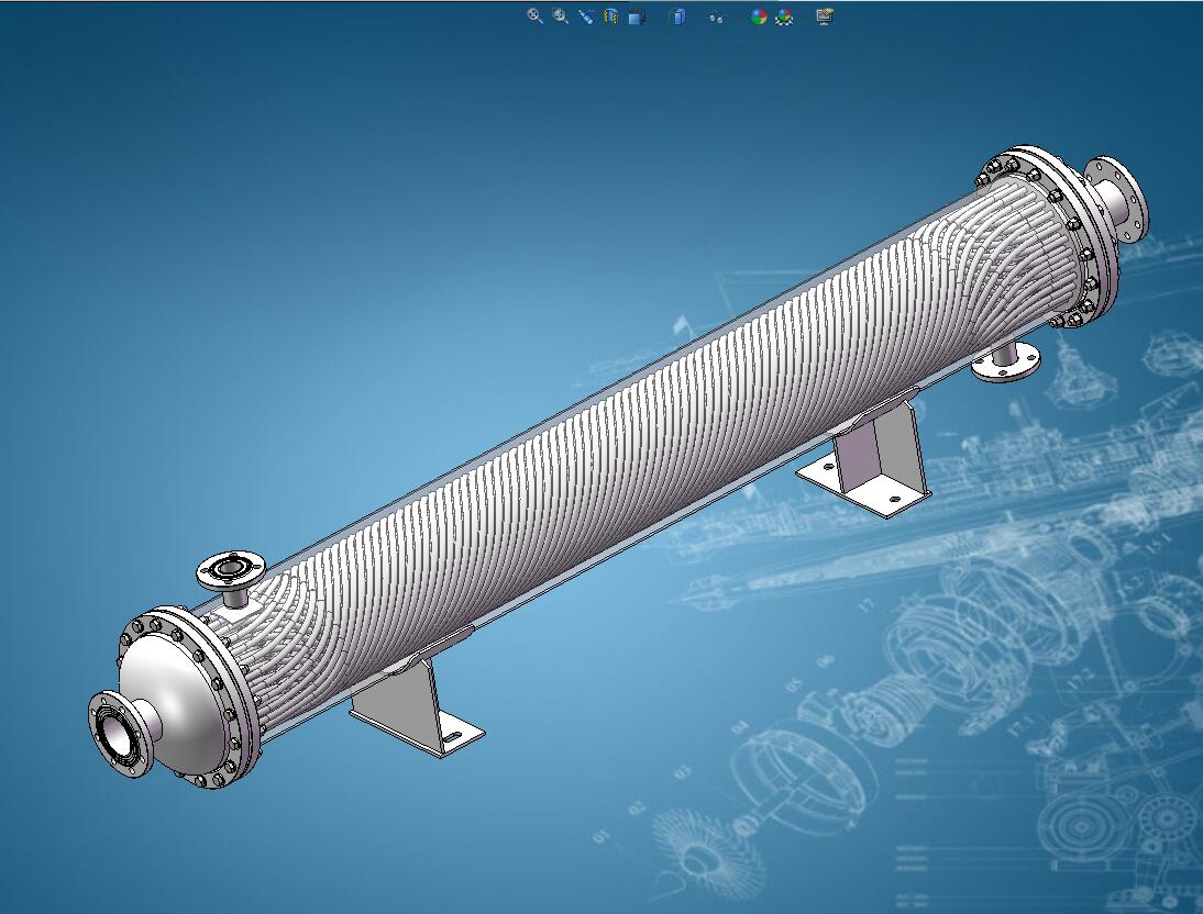 20m²缠绕式螺旋管换热器压力容器计算设计三维SW 