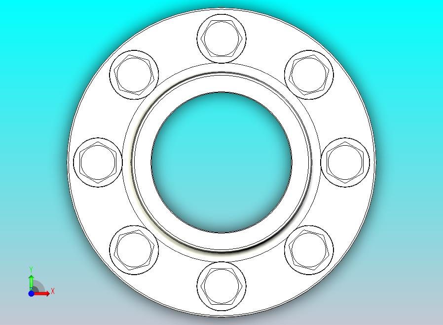 3英寸RF凸台型法兰，配有M16螺栓