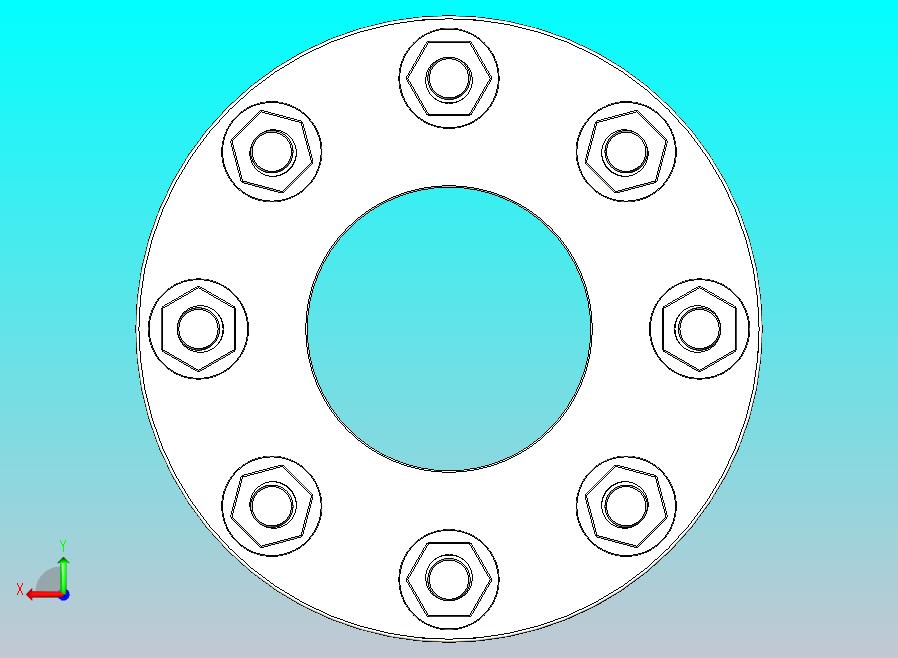 3英寸RF凸台型法兰，配有M16螺栓