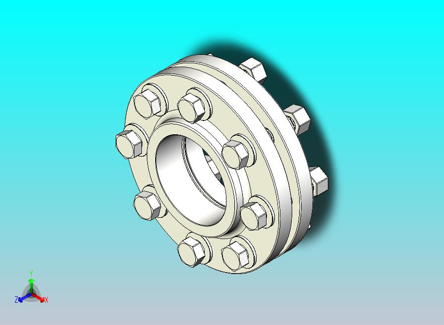 3英寸RF凸台型法兰，配有M16螺栓