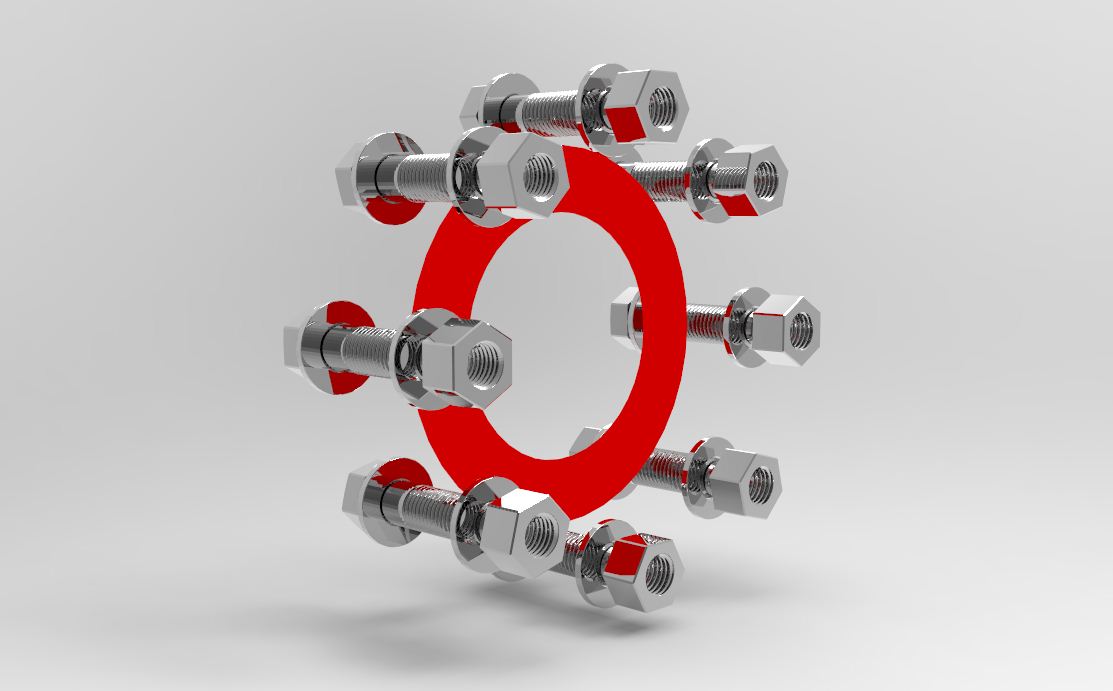 3英寸RF凸台型法兰，配有M16螺栓