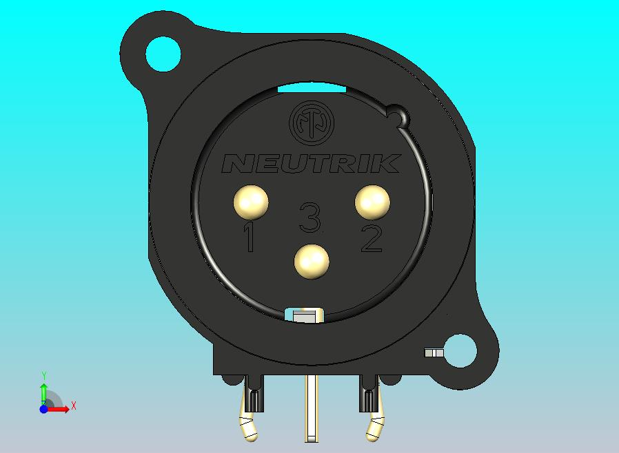 PCB安装的公XLR 3针插头