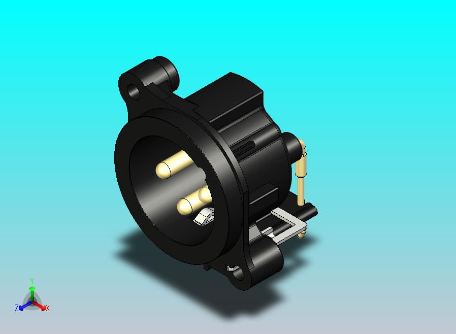 PCB安装的公XLR 3针插头