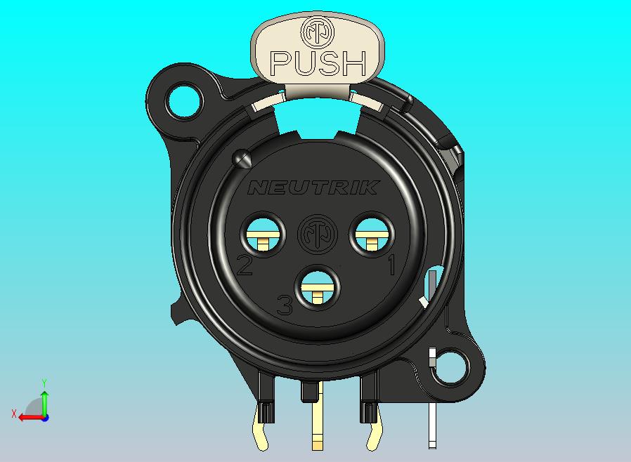 用于PCB NC3FAH2的Neutrik XLR母插头