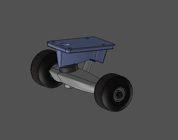 带轮子的滑板3D型号