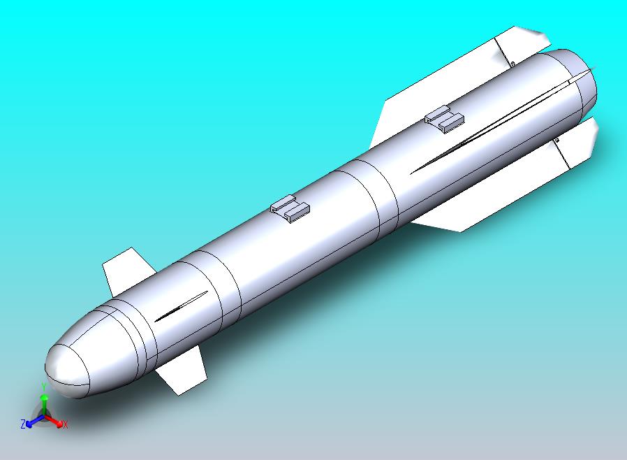 MQ-1无人机地狱火导弹三维模型