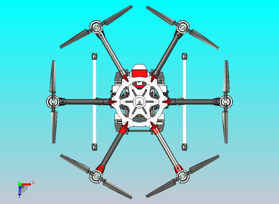 大疆DJI S900六轴无人机3D图纸三维模型