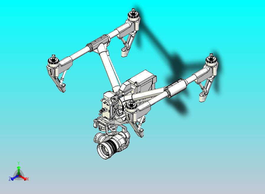 大疆悟 inspire Pro 无人机3D三维设计图纸