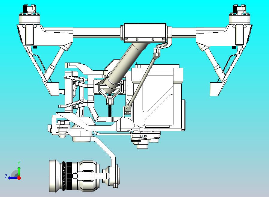 大疆悟 inspire Pro 无人机3D三维设计图纸