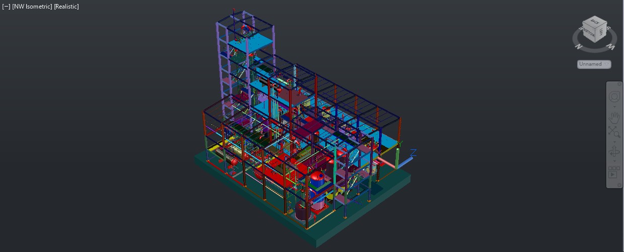 生物柴油加工厂一部分的3D模型