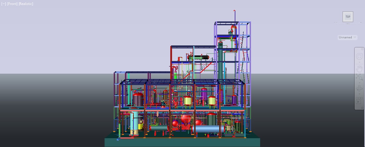 生物柴油加工厂一部分的3D模型