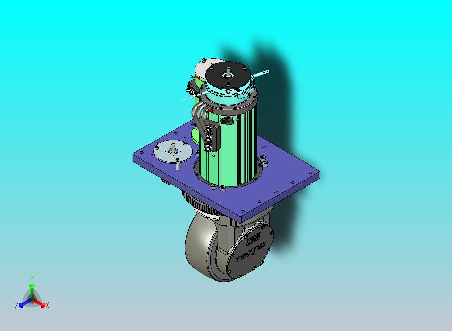 AGV小车舵轮3D图纸三维模型