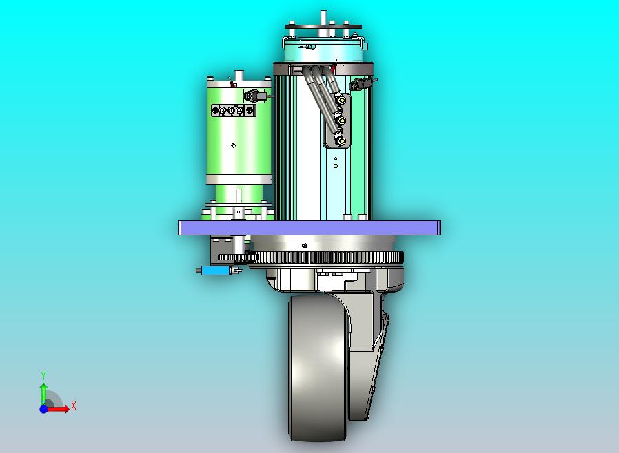 AGV小车舵轮3D图纸三维模型