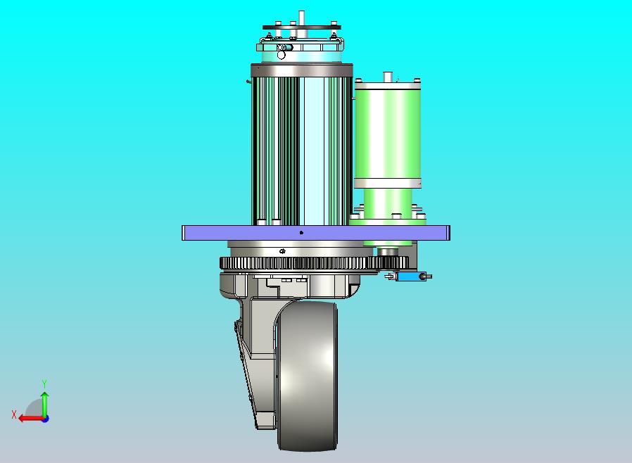 AGV小车舵轮3D图纸三维模型