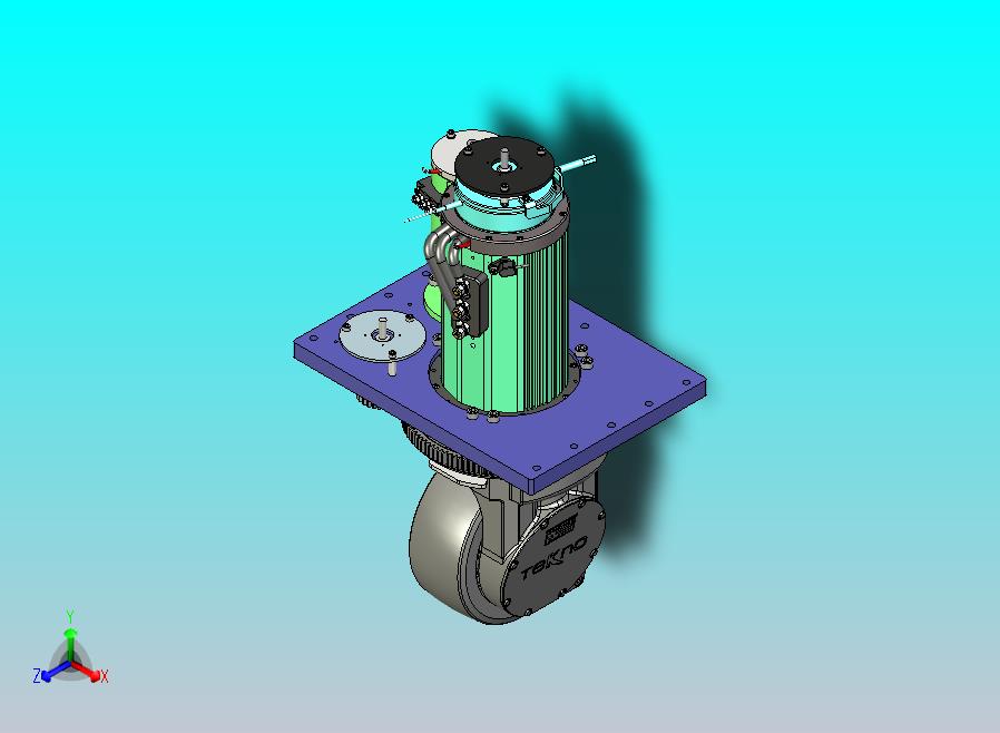 AGV小车舵轮3D图纸三维模型