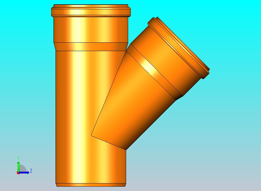 下水管接头，直径# 1-110毫米，直径# 2-110毫米，角度45，材料PVC-U