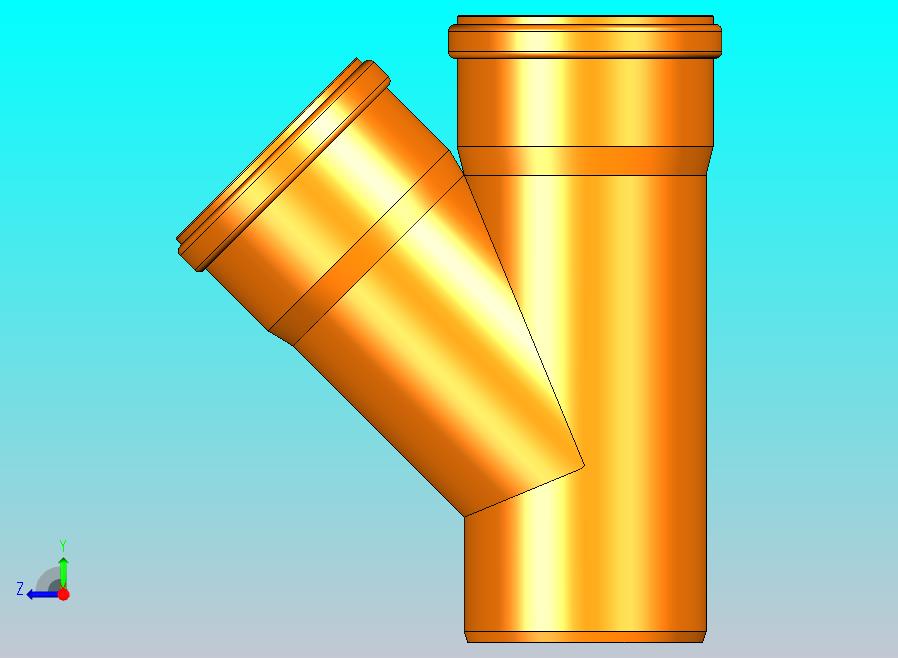 下水管接头，直径# 1-110毫米，直径# 2-110毫米，角度45，材料PVC-U