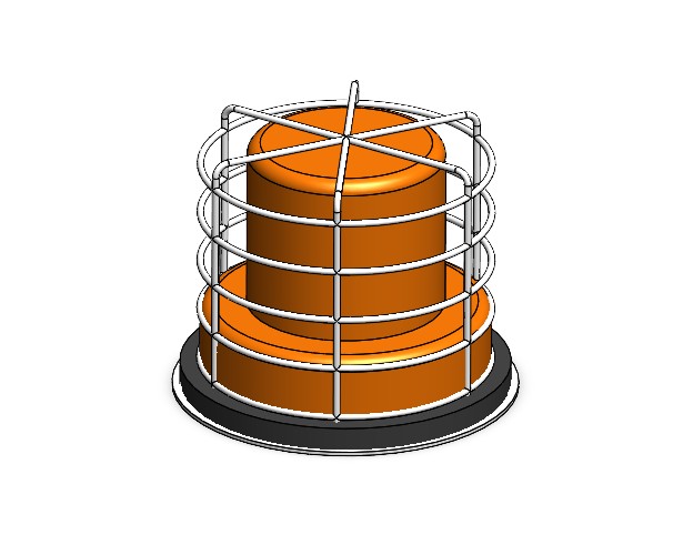 琥珀色LED频闪灯标准灯带有保护性线笼_工业和安全警告灯