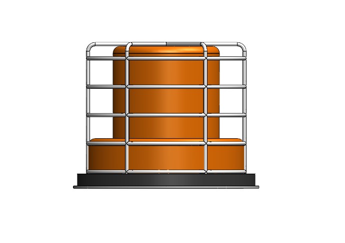 琥珀色LED频闪灯标准灯带有保护性线笼_工业和安全警告灯