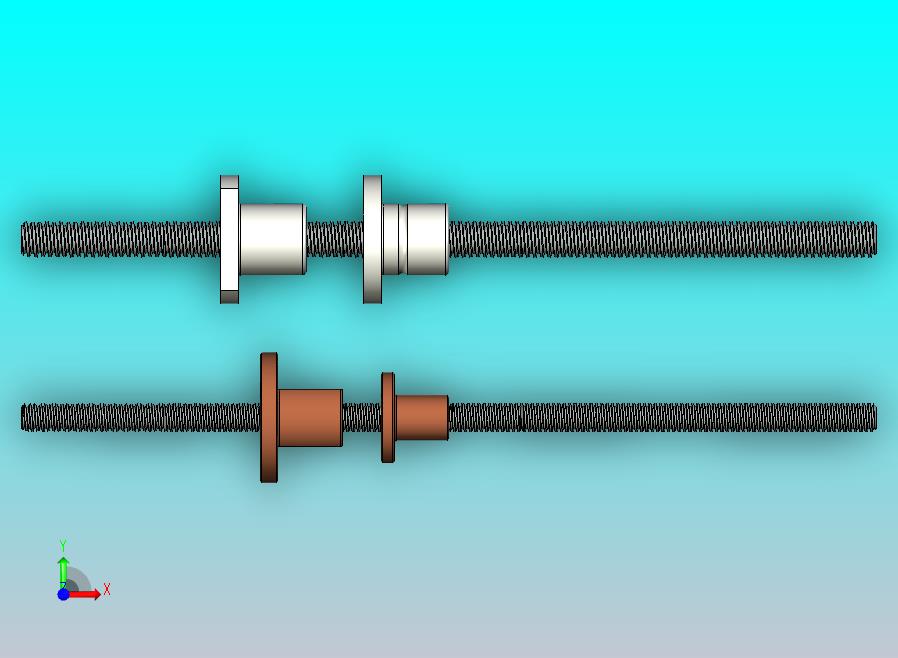 丝杆滑块梯形Tr 8 e Tr 10 com尺寸为100mm - 240mm