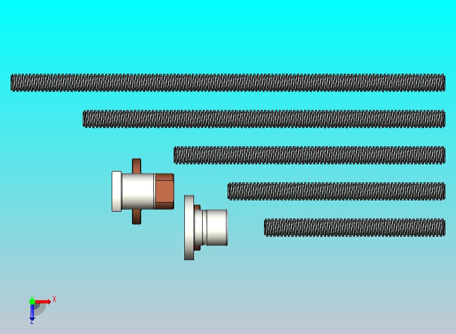丝杆滑块梯形Tr 8 e Tr 10 com尺寸为100mm - 240mm