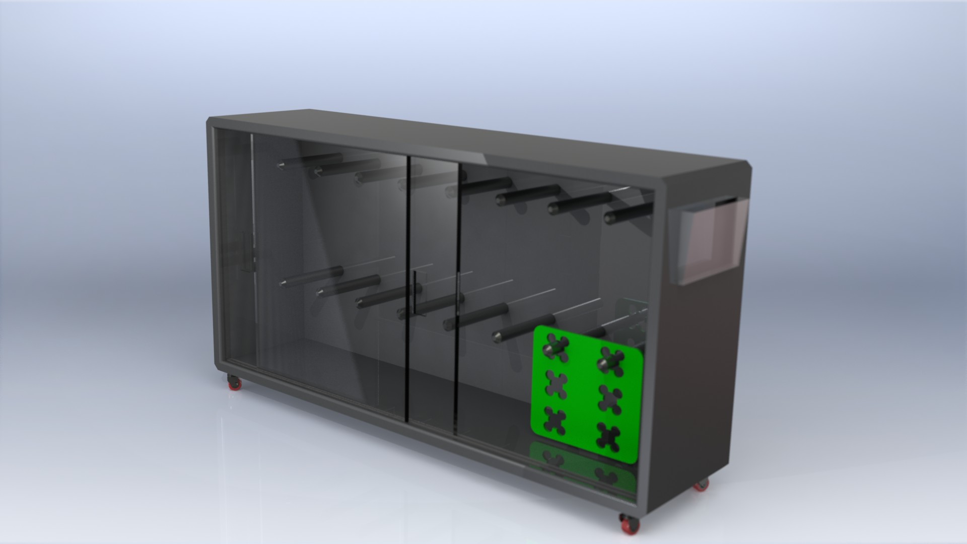 8英尺x 4英尺x 2英尺(8英尺x 4英尺x 2英尺)工业机柜，用于存放金属载体
