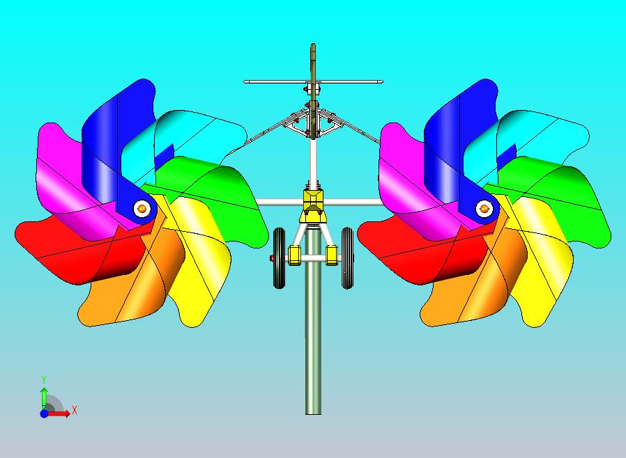 飞机标志带有双旋转风车
