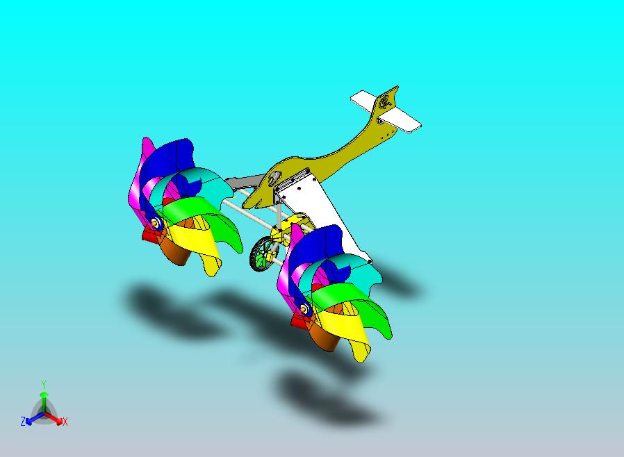 飞机标志带有双旋转风车